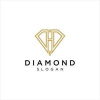 modelo de design de logotipo de conceito de diamante criativo vetor
