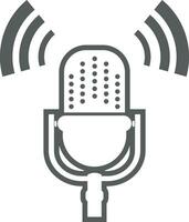 microfone vintage podcast ícone ilustração vetor