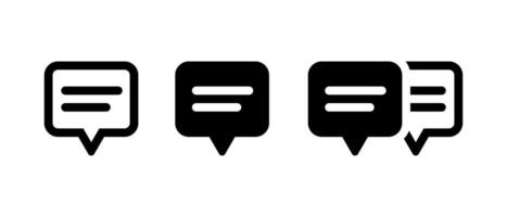 minimalista e moderno discurso bolha bate-papo quadrado linha ícone conjunto vetor