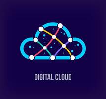 criativo digital nuvem empreendimento Projeto. único cor transições. único virtual tecnologia e conexão modelo. vetor