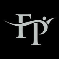 a fp logotipo em uma Preto fundo vetor