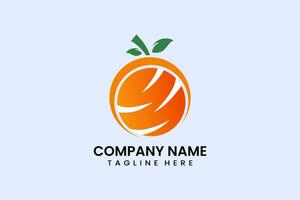 plano fruta laranja ícone símbolo logotipo modelo vetor