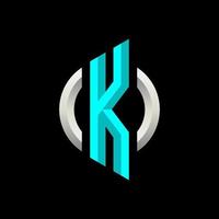 modelo moderno de design de logotipo inicial k gaming esport vetor