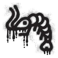 camarão grafite com Preto spray pintura vetor