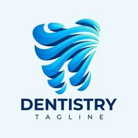 moderno linha onda dental dente logotipo Projeto branding vetor