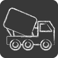 ícone caminhão misturador. relacionado para construção material símbolo. giz estilo. simples Projeto editável. simples ilustração vetor