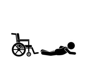 vetor ilustração do uma pessoa com uma incapacidade sentado dentro uma cadeira de rodas