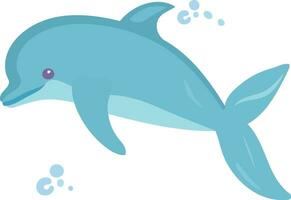 aquático animal golfinho azul fofo vetor