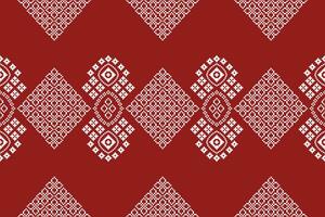 étnico geométrico tecido padronizar Cruz ponto.ikat bordado étnico oriental pixel padronizar vermelho fundo. resumo,vetor,ilustração. textura,vestuário,quadro,decoração,motivos,seda papel de parede. vetor