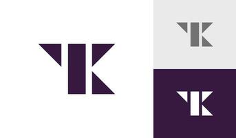 carta tk inicial monograma logotipo Projeto vetor