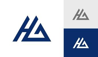 carta hg triângulo inicial monograma logotipo Projeto vetor
