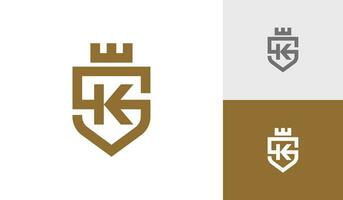 carta sk ou ks monograma com coroa logotipo Projeto vetor