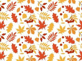 desatado padronizar do outono folhas e bagas. vetor ilustração para Projeto do tecido, invólucro papel, roupas