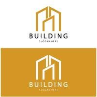 design de ilustração vetorial de logotipo de construção, modelo de logotipo imobiliário, ícone de símbolo de logotipo vetor