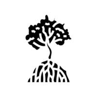 mangue árvore glifo ícone vetor ilustração