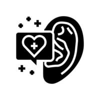 audição saúde audiologista médico glifo ícone vetor ilustração