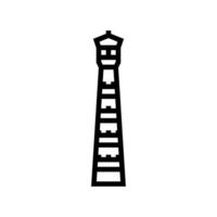 minarete islamismo muçulmano linha ícone vetor ilustração