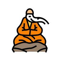 taoísta sábio taoísmo cor ícone vetor ilustração