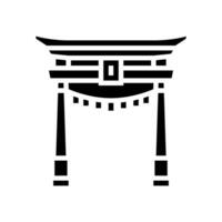 torii portão Xintoísmo glifo ícone vetor ilustração