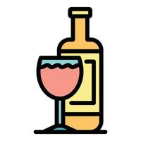 vinho garrafa vidro ícone vetor plano