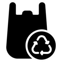 ícone de glifo de saco ecológico vetor