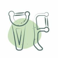 ícone fio dental. relacionado para banheiro símbolo. cor local estilo. simples Projeto editável. simples ilustração vetor