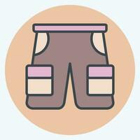 ícone shorts. relacionado para acampamento símbolo. cor companheiro estilo. simples Projeto editável. simples ilustração vetor