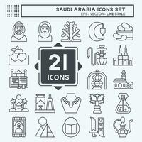 ícone conjunto saudita arábia. relacionado para islâmico símbolo. linha estilo. simples Projeto editável. simples ilustração vetor