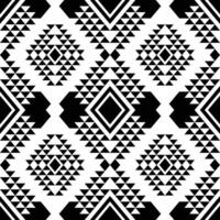 navajo étnico único desatado repetir padronizar. Preto e branco cores. tribal abstrato geométrico arte Projeto para têxtil, tecido, cortina, tapete, camisa, quadro. vetor