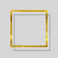 pintura dourada brilhante quadro texturizado em fundo transparente. ilustração vetorial vetor
