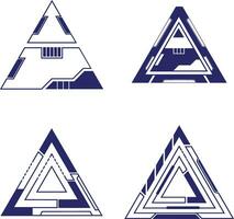 conjunto do triângulo futurista hud quadro, com geométrico forma. vetor ilustração