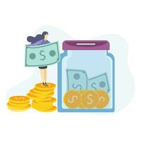 salvando dinheiro ilustração utilizável para ambos rede ou Móvel aplicativo Projeto vetor
