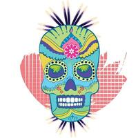 decorado mexicano crânio dia de muertos vetor ilustração