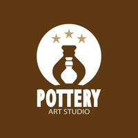 cerâmica arte estúdio logotipo vetor modelo ilustração
