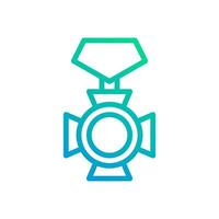 medalha ícone gradiente verde azul cor militares símbolo perfeito. vetor