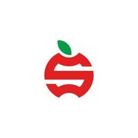 carta s maçã forma simples geométrico logotipo vetor
