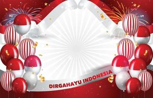 fundo vermelho e branco para o dia da independência da Indonésia vetor