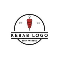 Kebab logotipo Projeto criativo idéia vintage retro estilo vetor