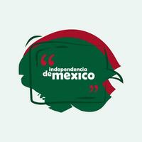 Viva México independência dia texto caixa ou bandeira vetor