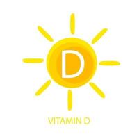 ícone de vitamina d com ilustração vetorial de sol vetor