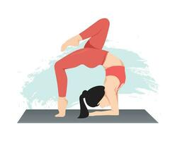 jovem mulheres praticando ioga poses para manter ela mesma em forma vetor