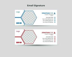 simples moderno criativo o negócio o email assinatura modelo. vetor