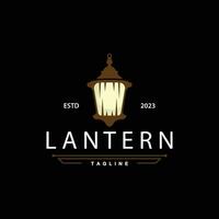 lanterna logotipo vintage rua iluminação Projeto ilustração modelo vetor
