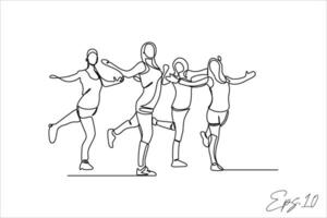 vetor ilustração contínuo linha do ginástica esporte mulher