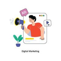 digital marketing plano estilo Projeto vetor ilustração. estoque ilustração