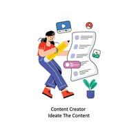 conteúdo O Criador idealizar a conteúdo plano estilo Projeto vetor ilustração. estoque ilustração