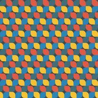 retro colorida abstrato geométrico vetor desatado padronizar. colorida funky recorrente padronizar dentro anos 60 estilo. perfeito para papeis de parede, fundos, têxtil, tecido.