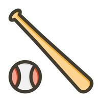 bastão e bola vetor Grosso linha preenchidas cores ícone para pessoal e comercial usar.