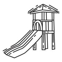 playground, crianças, slide, brincando, crianças, jardim de infância. conjunto de ícones desenhados à mão, contorno preto, ícone do doodle, ícone do vetor