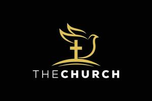 na moda profissional e mínimo Igreja placa cristão e pacífico vetor logotipo Projeto